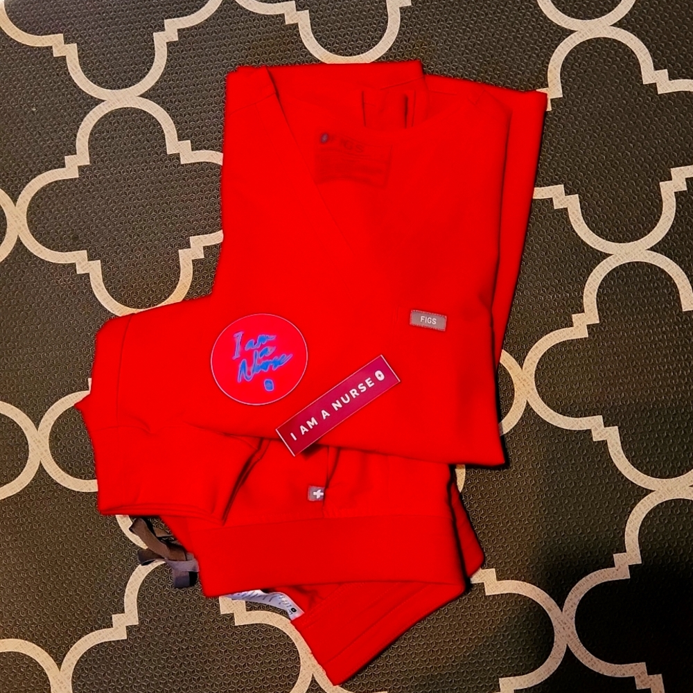 FIGS Red Scrub Set Limited Edition